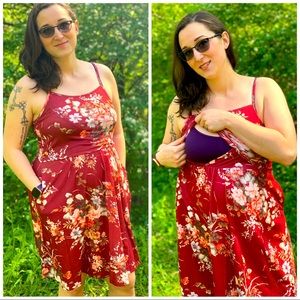 Red Summer Nursing Dress